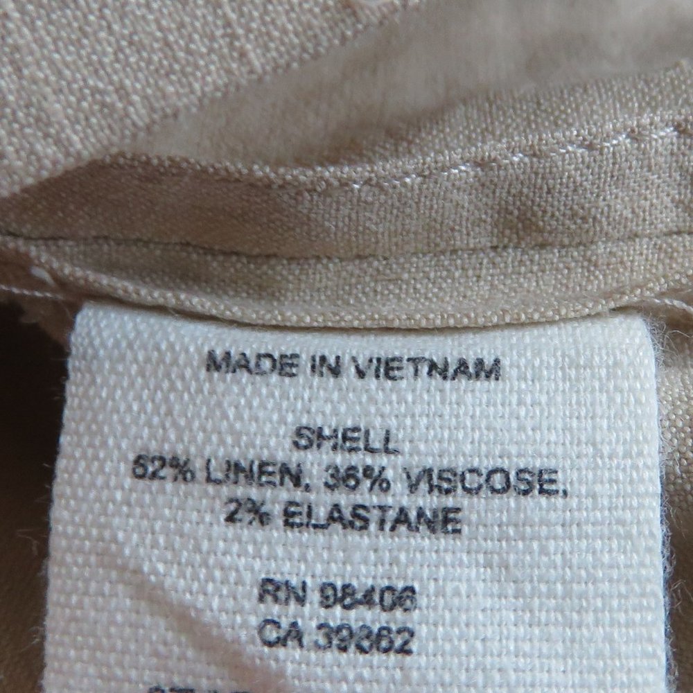 THEORY Organic Crunch Linen Belted Shift Dress Light Wheat - Size 00 - Picture 16 of 16